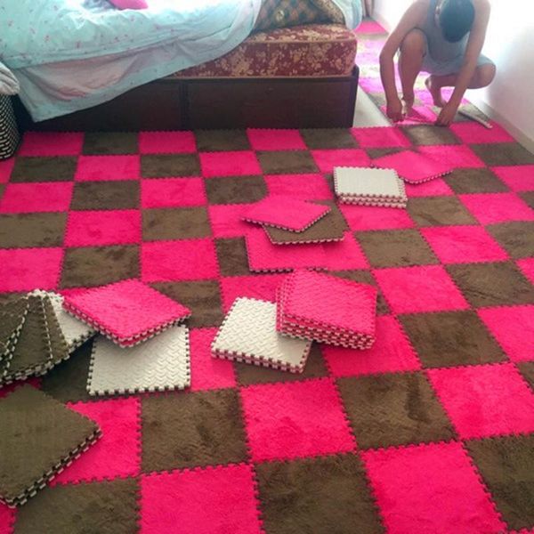 bedroom carpet full shop room square puzzle plush thick bedside floor washable foam splicing mat-31